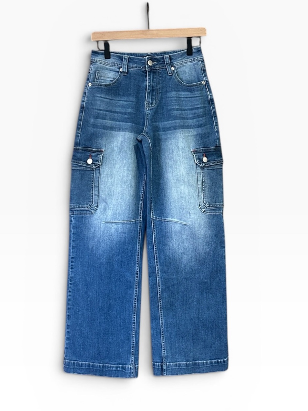 Flamingals Mid-Rise Wide Leg Cargo Jeans Size XS
